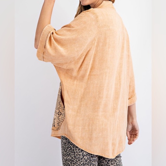 #77 Easel FiRM 🌸NEW! Cotton Washed Duster With Pockets - Picture 2 of 3